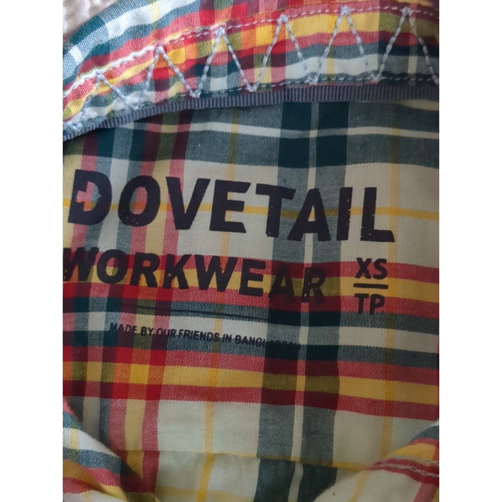 Dovetail Snap Work Shirt Oversized Long Sleeve Plaid Sz XS - Picture 8 of 9